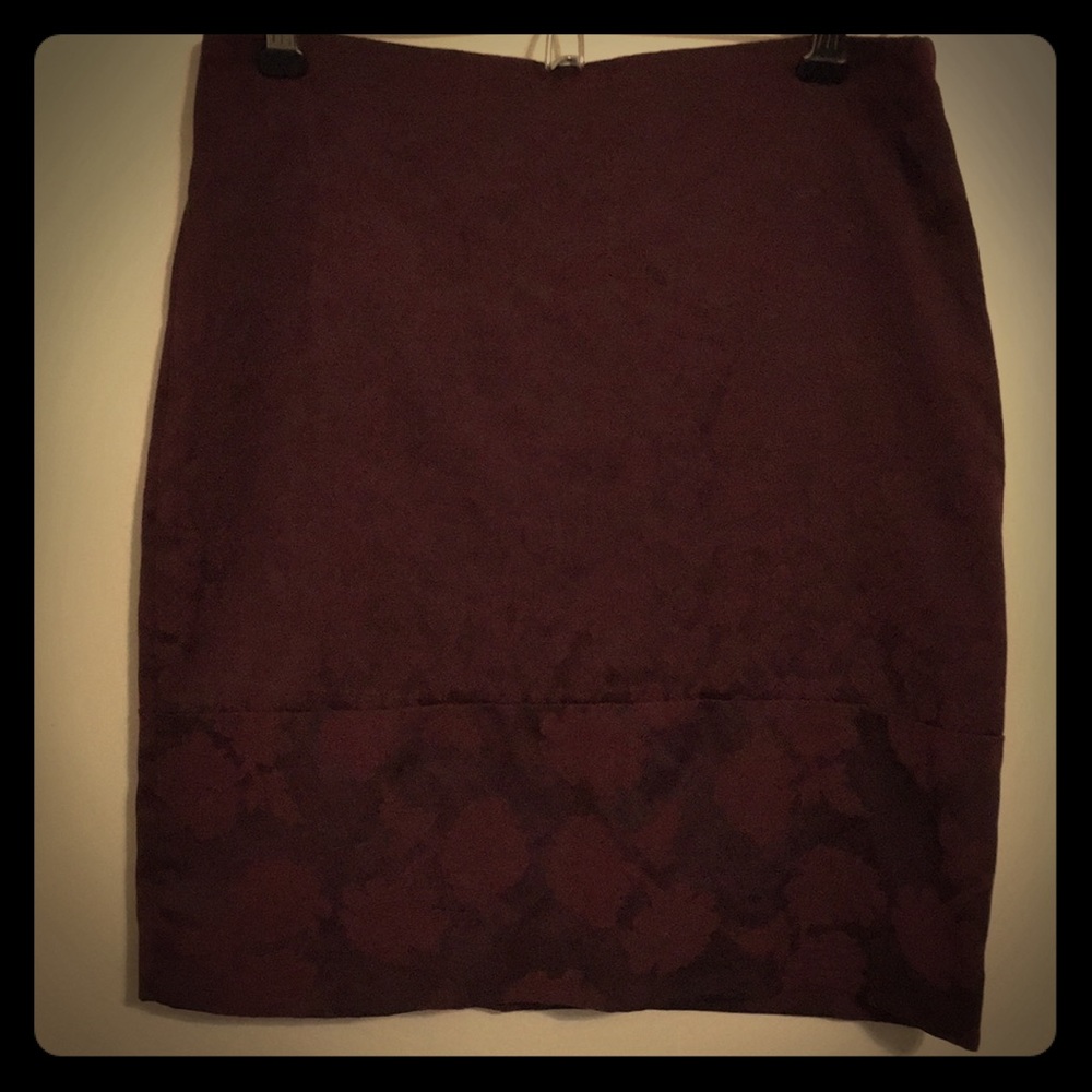 Burgundy brocade miniskirt